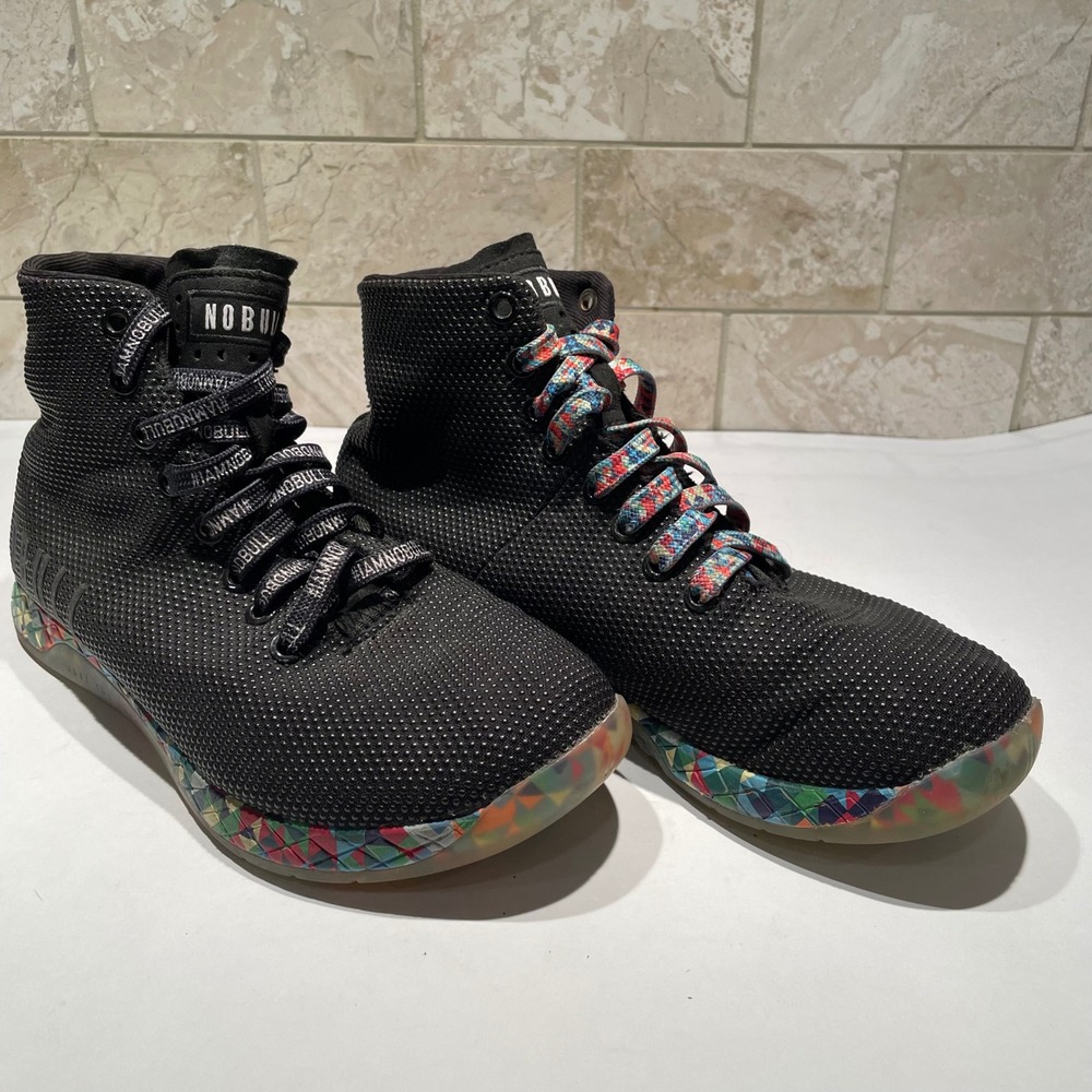 NOBULL Outwork‎ High-Top Trainers Gym Super Fabric Black Mens 7 Womens 8.5